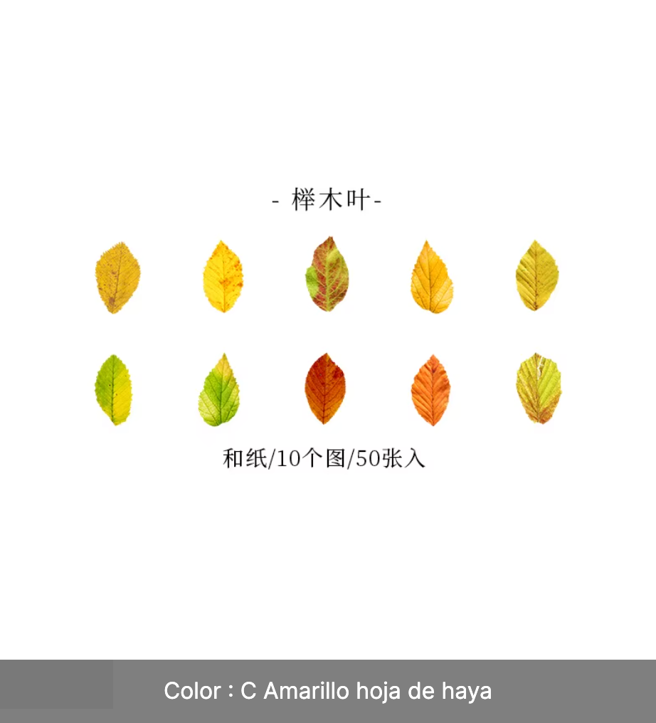 Rollo de 50 Stickers Hojas & Flores