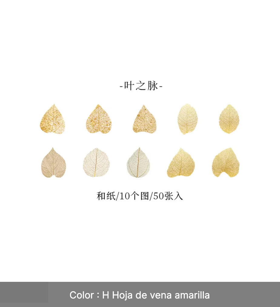 Rollo de 50 Stickers Hojas & Flores