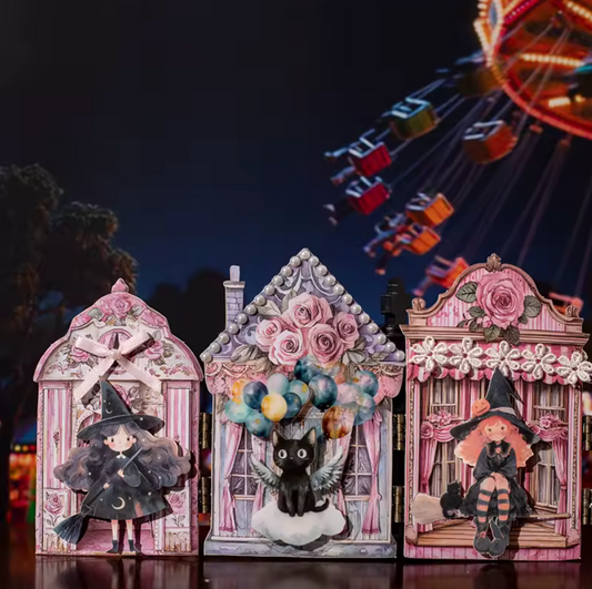 10 Casas de muñecas & Fondos Vintage Cartulina