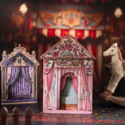 10 Casas de muñecas & Fondos Vintage Cartulina