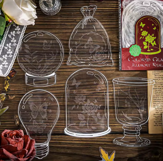 20 Frascos transparentes & fosforescentes