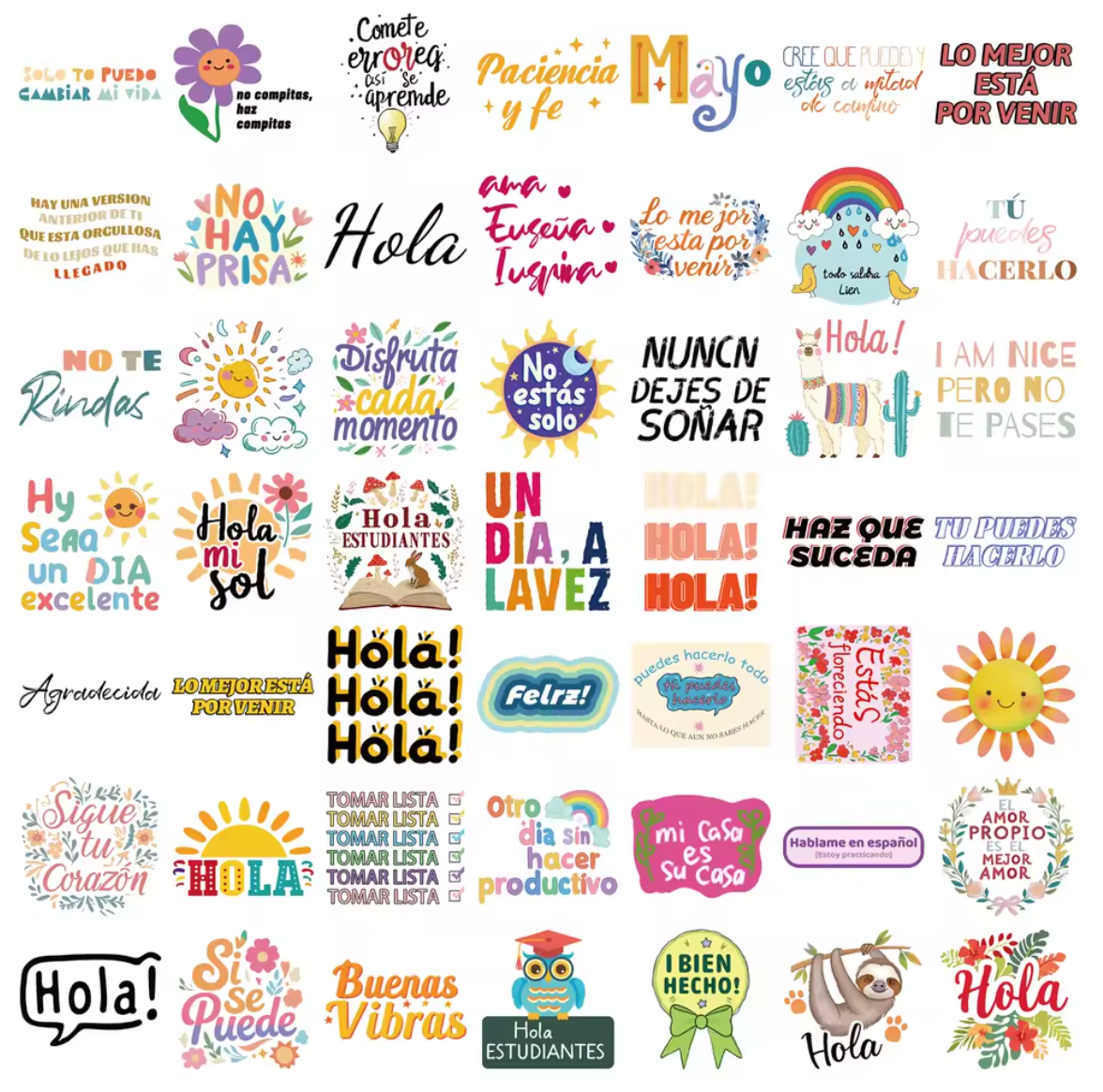 100 Stickers Vinil Frases positivas