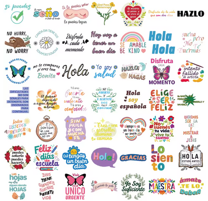 100 Stickers Vinil Frases positivas