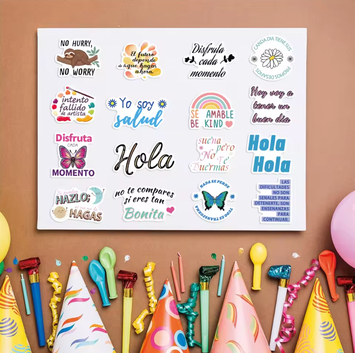 100 Stickers Vinil Frases positivas