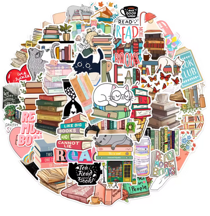 50 Stickers Vinil Libros