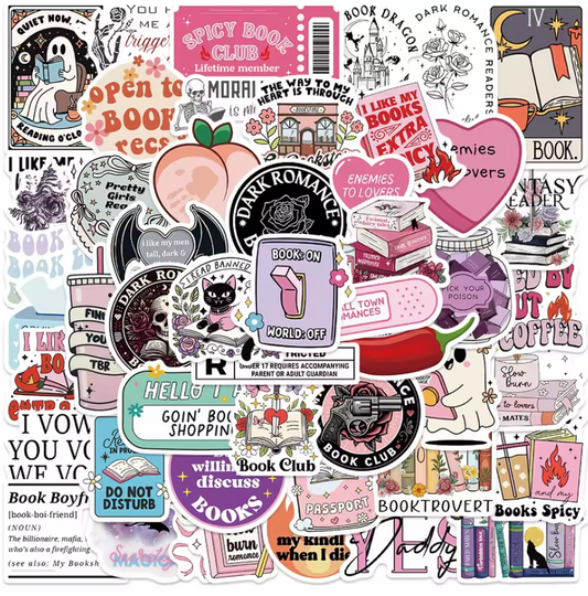 50 Stickers Vinil Libros Holograficos