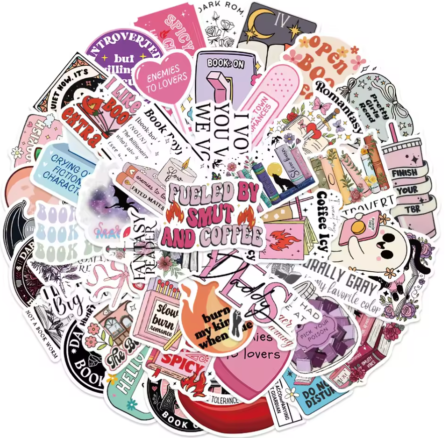 50 Stickers Vinil Libros Holograficos