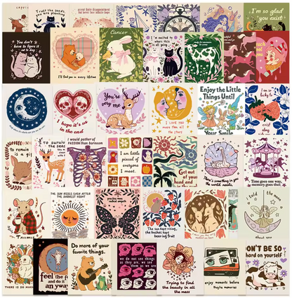 50 Stickers Vinil Dibujos preciosos