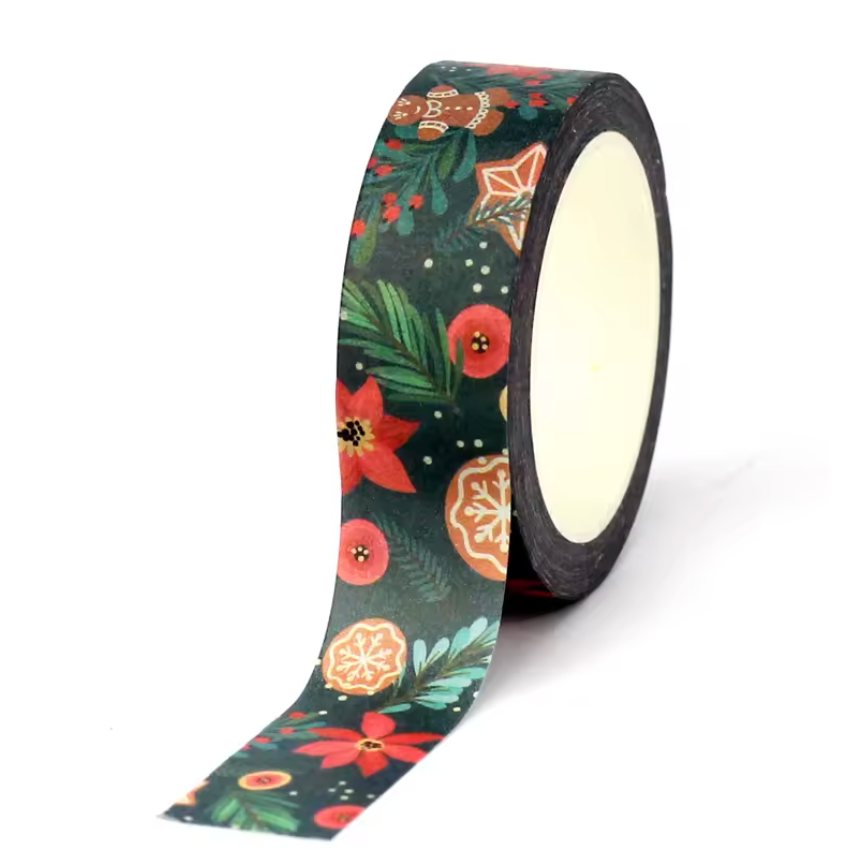 Washi Tape Gingerman & Nochebuena - 10 metros