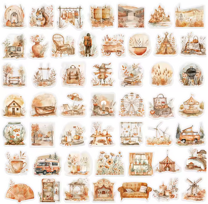 50 Stickers transparentes naranja