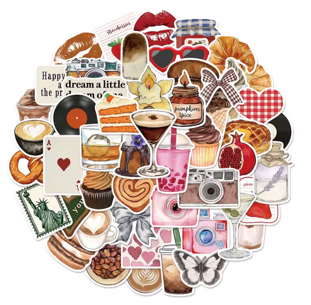 50 Stickers Vinil Happy Girls