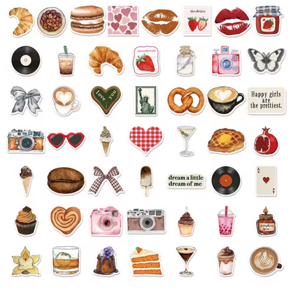 50 Stickers Vinil Happy Girls