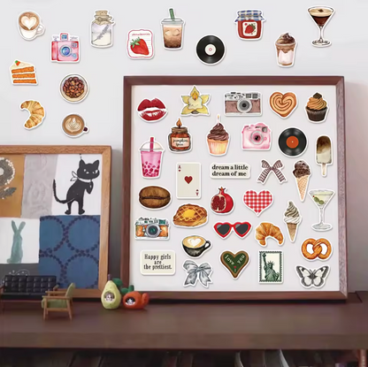 50 Stickers Vinil Happy Girls