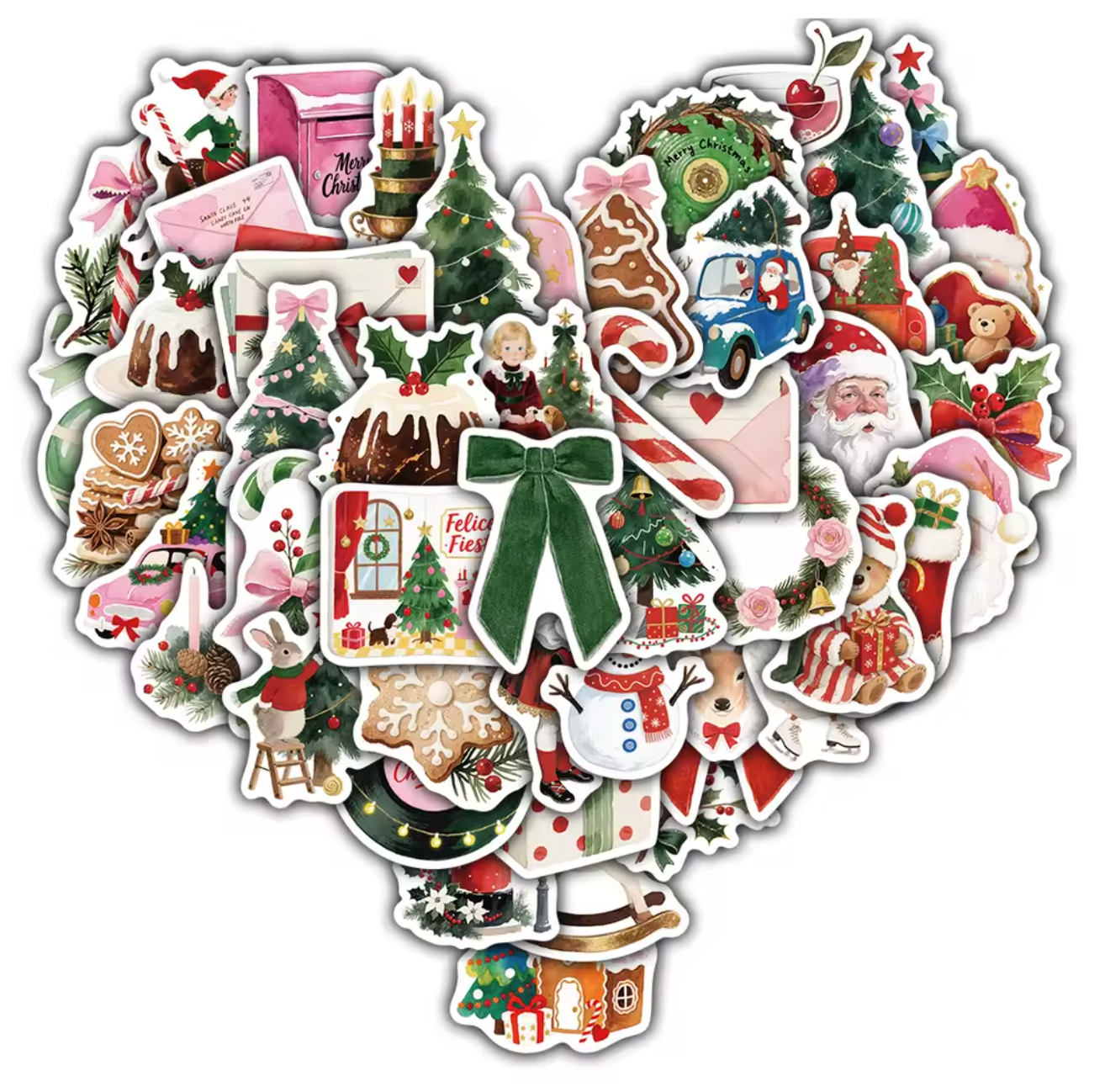 50 Stickers Vinil Navideños modernos