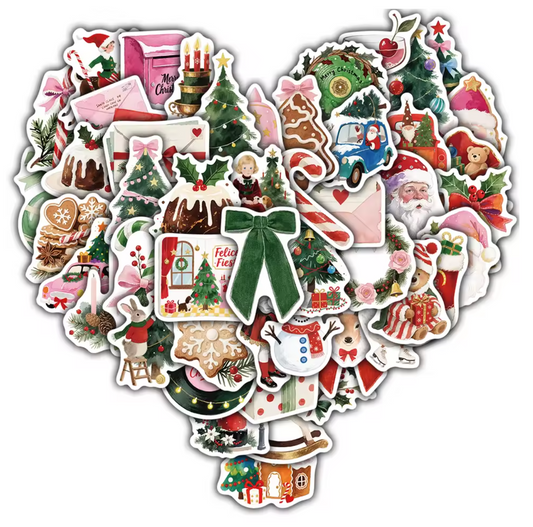 50 Stickers Vinil Navideños modernos