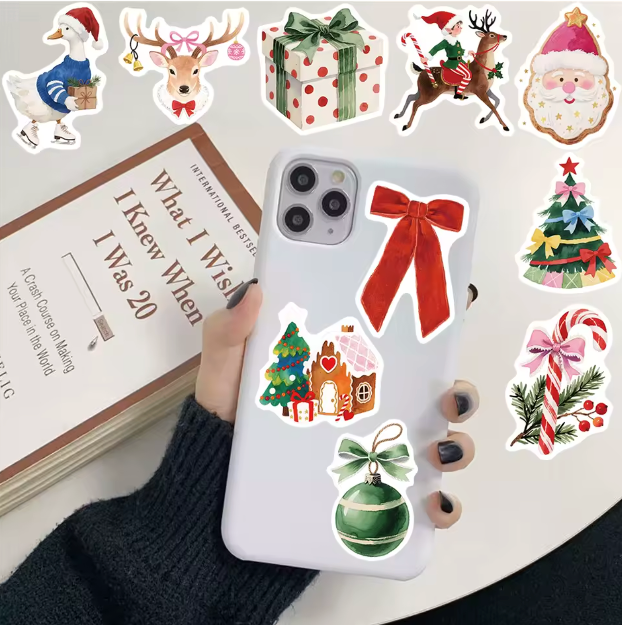 50 Stickers Vinil Navideños modernos