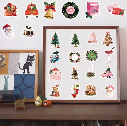 50 Stickers Vinil Navideños modernos