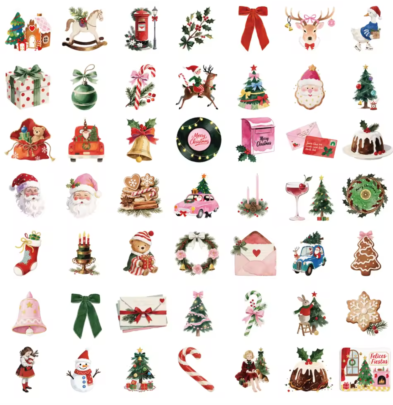 50 Stickers Vinil Navideños modernos