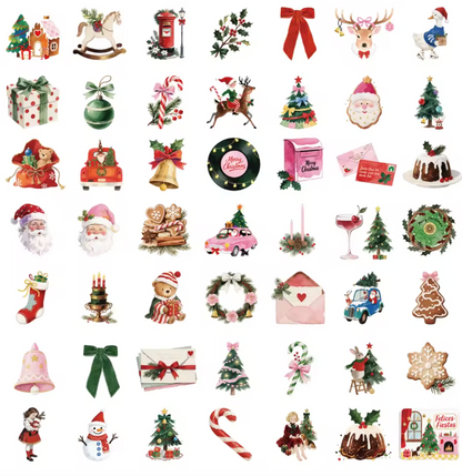 50 Stickers Vinil Navideños modernos