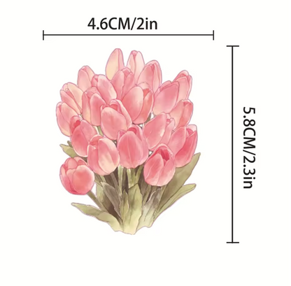 50 Stickers Vinil Rosa & Verde