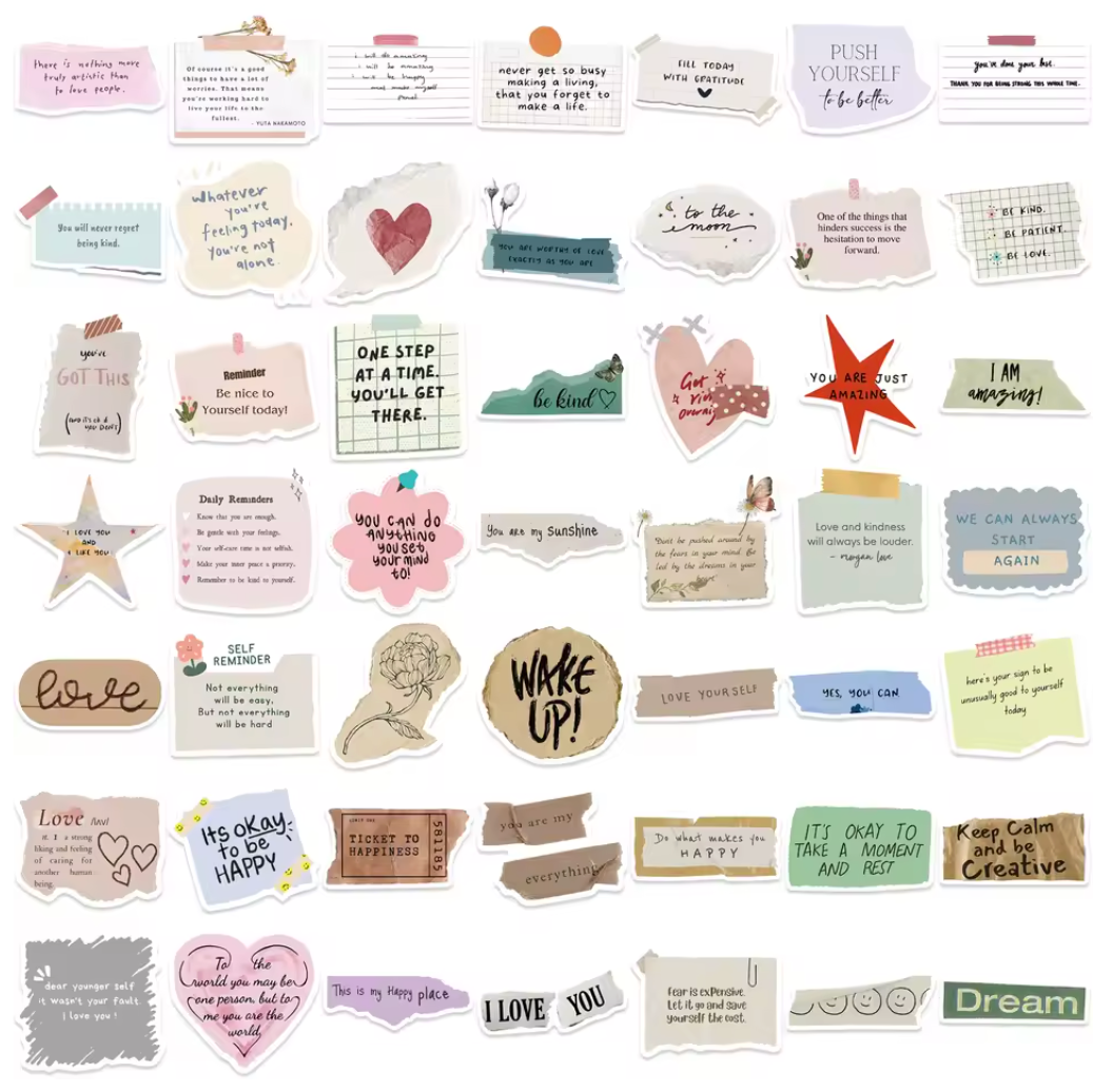 50 Stickers Vinil Frases & palabras