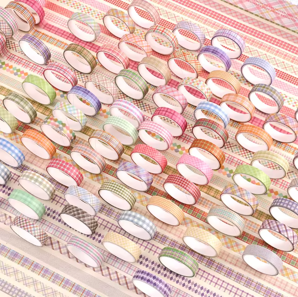 60 Rollos delgados de Washi Tapes