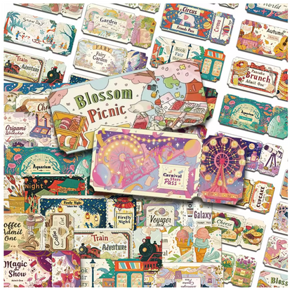 50 Stickers Vinil Tickets magicos