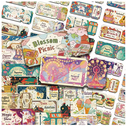 50 Stickers Vinil Tickets magicos