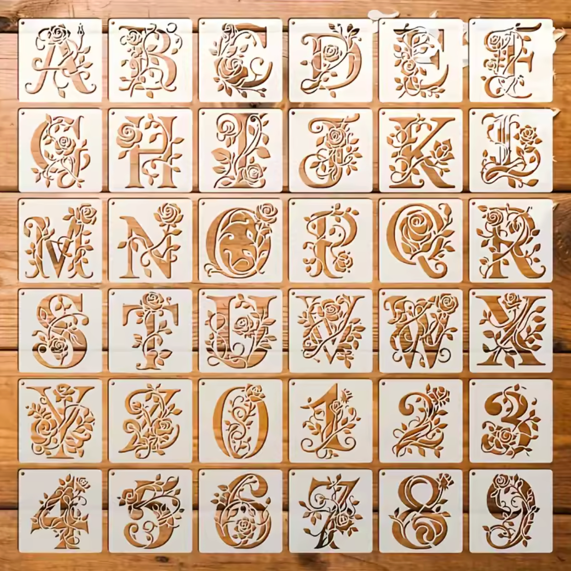 36 Stencils Letras & Numeros