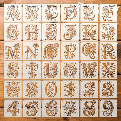 36 Stencils Letras & Numeros