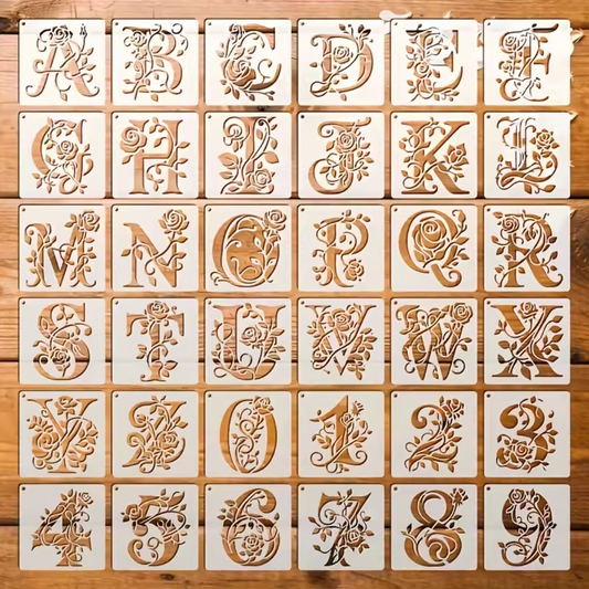 36 Stencils Letras & Numeros