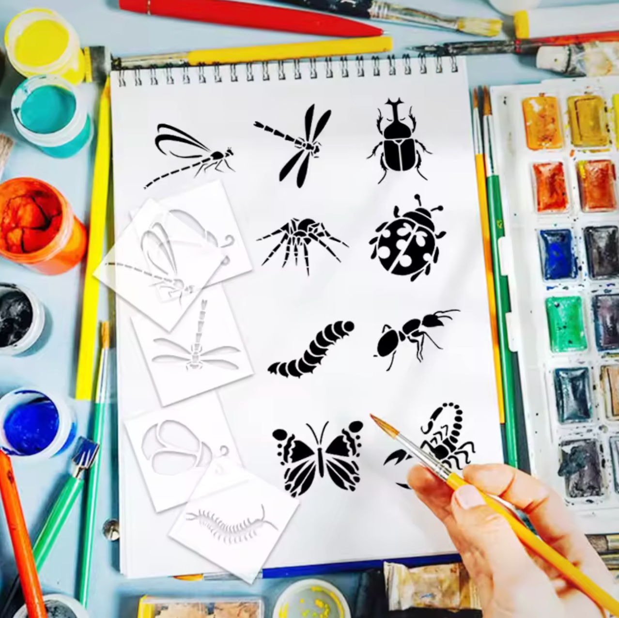 20 Stencils Insectos & animales