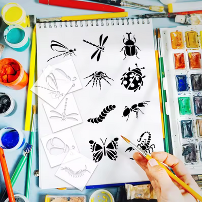 20 Stencils Insectos & animales
