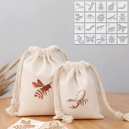 20 Stencils Insectos & animales
