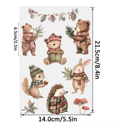 3 Hojas stickers transfer Navidad & invierno