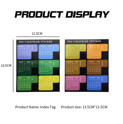 2 Hojas Stickers Index Calendario 2026