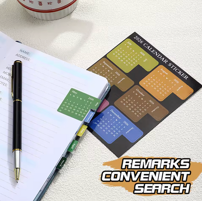 2 Hojas Stickers Index Calendario 2026