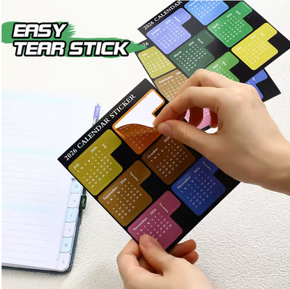 2 Hojas Stickers Index Calendario 2026