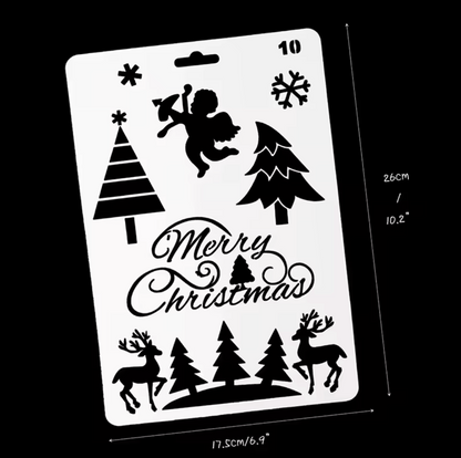 12 Stencils Navideños Grandes