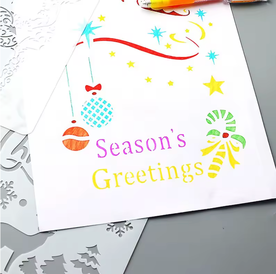 12 Stencils Navideños Grandes