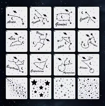 16 Stencils Constelaciones & Estrellas
