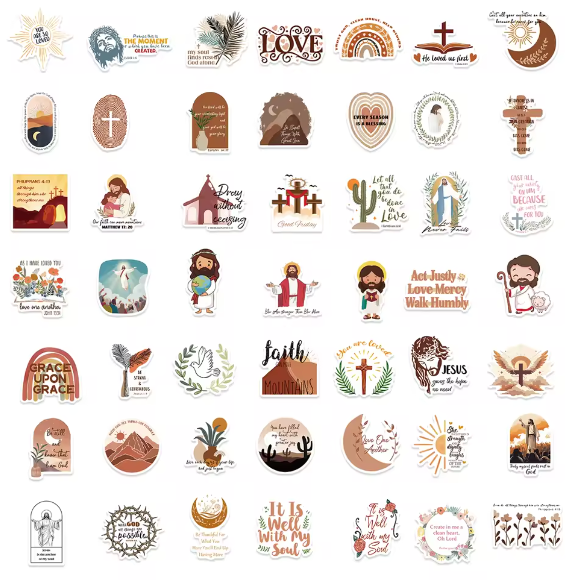50 Stickers Vinil Religion