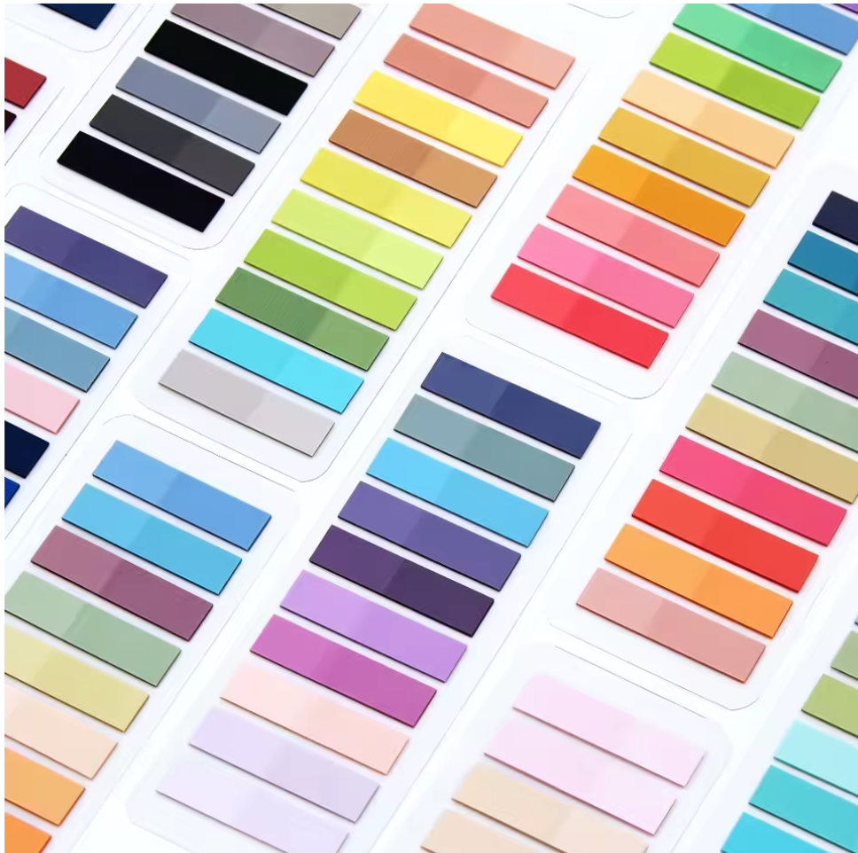 Blocs de notas adhesivas transparentes de colores