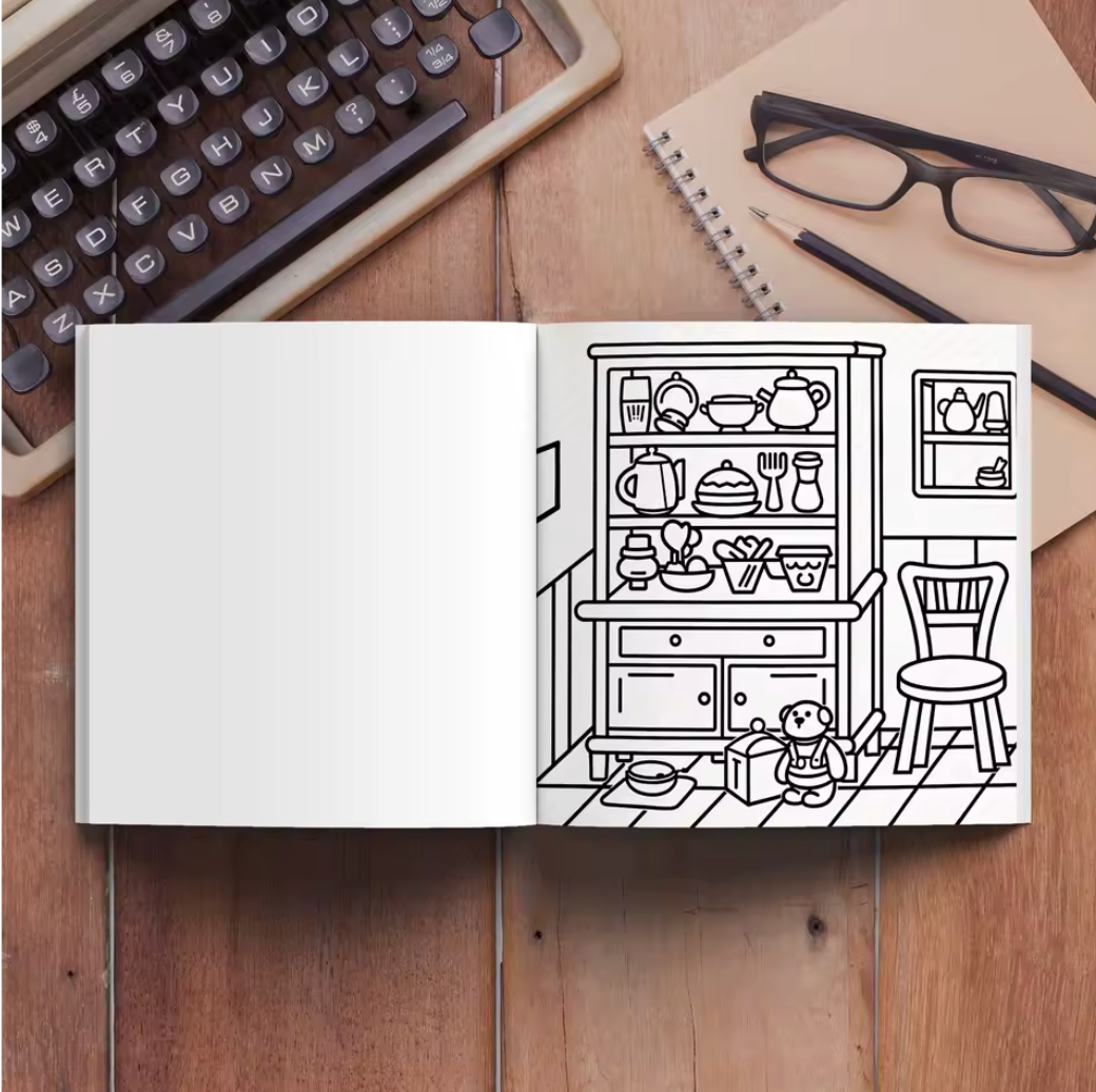 Cuaderno de colorear Cosy Spaces