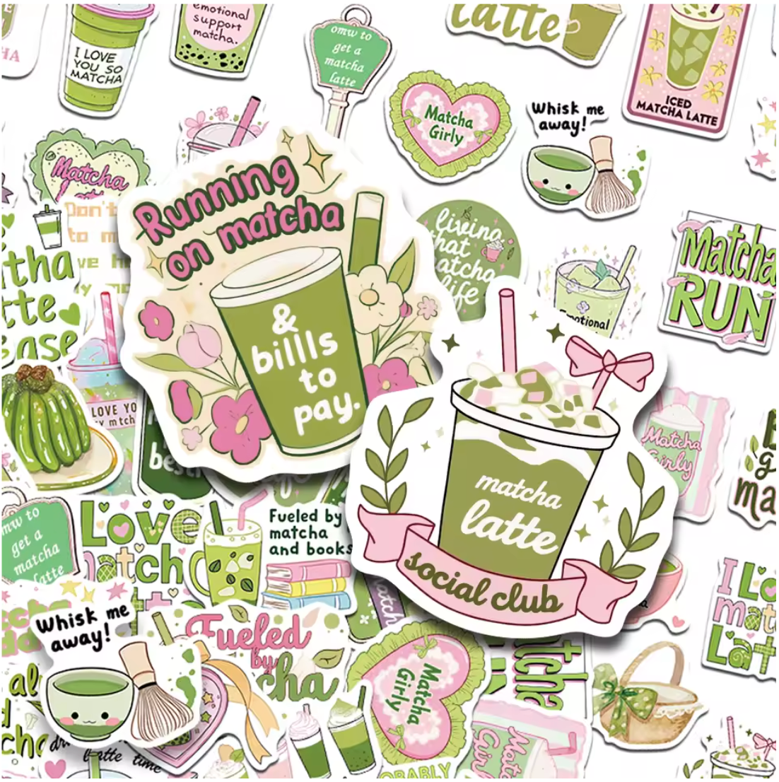 50 Stickers Vinil Matcha