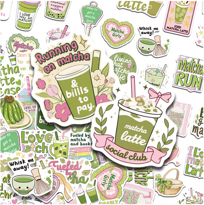 50 Stickers Vinil Matcha