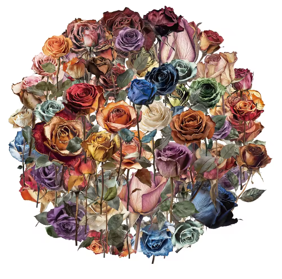 50 Stickers transparentes Rosas