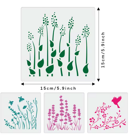 15 Stencils Flores del campo
