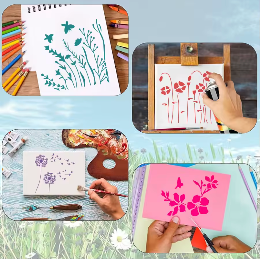 15 Stencils Flores del campo