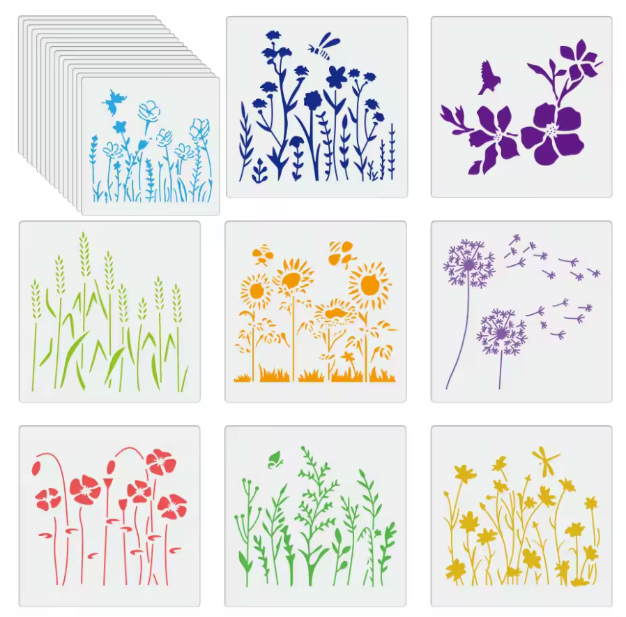 15 Stencils Flores del campo